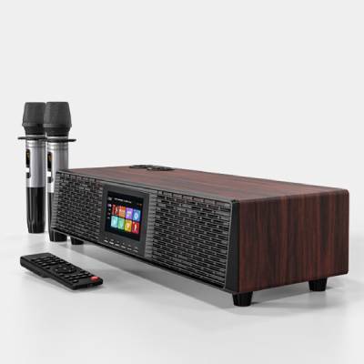 阿隆索H5高清彩屏點歌機家庭K歌雙無線麥克風WIFI藍牙無線音箱