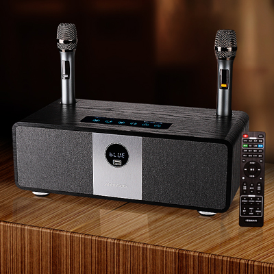 Anonsuo ktvhome雙麥克風電視家庭ktv音響套裝卡拉ok會議藍牙音響